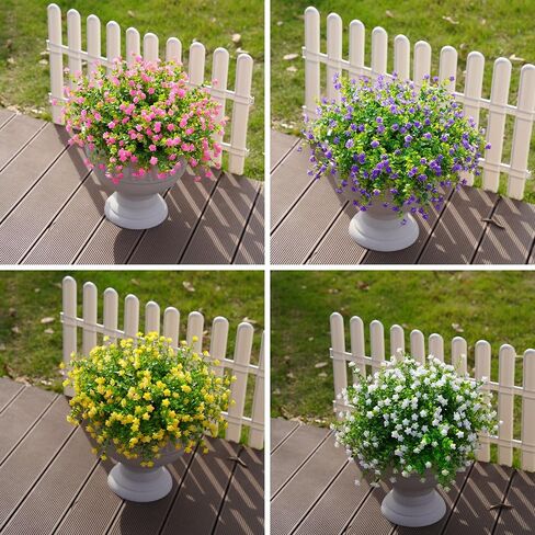 Ivydale Artificial Fake Outdoor Outside Mums Flowers Plants for Fall Autumn, 12 Bundles Faux Orange Plastic Shrubs Greenery Look Real UV Resistant for Front Door Porch Patio Balcony Garden Yard Decor in Saudi Arabia