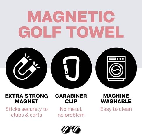 Magnetic Golf Towel | Carabiner Clip & Extra Strong Golf Towel Magnet | 24 x 16 in. Golf Towel Magnetic | Blue Golf Towels for Golf Bags | Golf Magnetic Towel | Magnetic Golf Towels for Men & Women in Saudi Arabia
