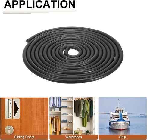 9mm x 2meters(DXL) Nitrile Rubber Round Seal Strip - 1Pack - Good for DIY Furniture - Round Solid Weather Stripping - Black in Saudi Arabia