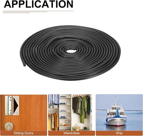 9mm x 2meters(DXL) Nitrile Rubber Round Seal Strip - 1Pack - Good for DIY Furniture - Round Solid Weather Stripping - Black in Saudi Arabia