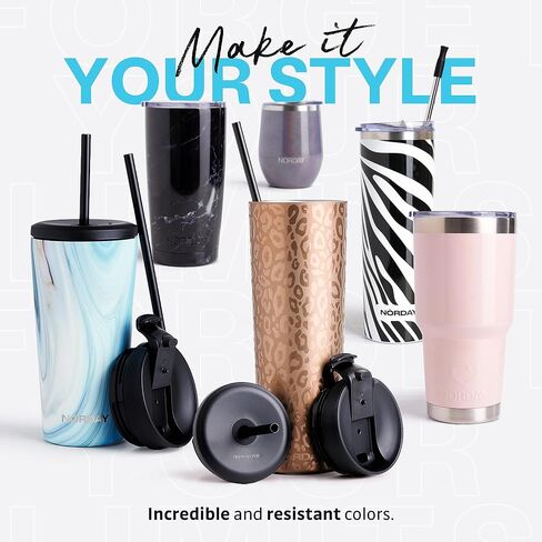 NORDAY | Tumbler Cup with Lid - 20oz Navy Rayados | Vacuum Insulated Tumbler - Travel Tumbler - Stainless Steel Tumblers - Double Wall Coffee Tumbler - Keeps Temperature up to 24hr - Anti Spill Lids in Saudi Arabia