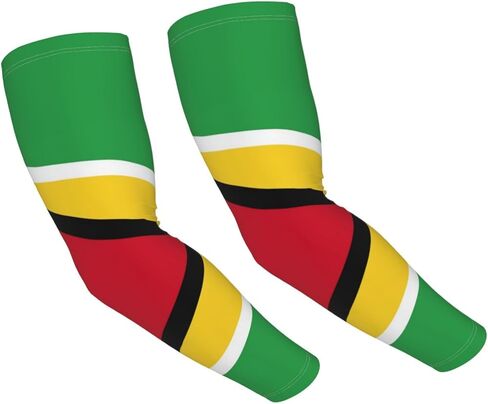 Cute Guyana Flag Sun Protection Cooling Arm Sleeves for Men Women Sleeves for Golf,Fishing, Cycling, Hiking in Saudi Arabia