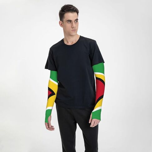 Cute Guyana Flag Sun Protection Cooling Arm Sleeves for Men Women Sleeves for Golf,Fishing, Cycling, Hiking in Saudi Arabia