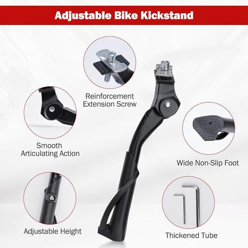 SEISSO Kids Bike kickstand for 18/20/22 Inch Wheel Adjustable Center Mount Aluminum Alloy Bicycle Kickstands Bike Stand for 18-22 Inch Wheel Mountain Bike/Road Bicycle/Adult Bike/Sports Bike in Kuwait