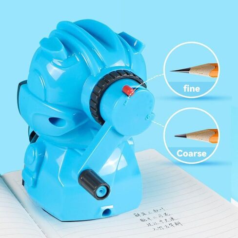 مبراة أقلام رصاص روبوت للأطفال، مبراة أقلام ملونة يدوية للفصل الدراسي، قرطاسية لطيفة مع ملصقات، لوازم مدرسية وهدايا (أصفر) in Kuwait