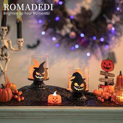 رومادي عيد الهالوين حامل شموع اليقطين ديكور حامل إعصار مخيف أسود سقوط الجدول الديكور Tealight المركزية لحفل العشاء in Kuwait