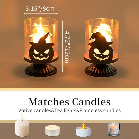 رومادي عيد الهالوين حامل شموع اليقطين ديكور حامل إعصار مخيف أسود سقوط الجدول الديكور Tealight المركزية لحفل العشاء in Kuwait