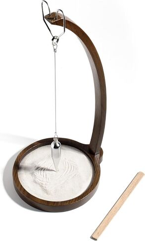 Wooden Sand Pendulum for Desk - Creative Swinging Sand Tracing Pendulum, Magical Kinetic Desk Decor for Zen Office and Home, Relaxing Accessories for Tensegrity and Ornament Gifts (Brown) in Kuwait