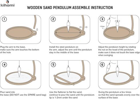 Wooden Sand Pendulum for Desk - Creative Swinging Sand Tracing Pendulum, Magical Kinetic Desk Decor for Zen Office and Home, Relaxing Accessories for Tensegrity and Ornament Gifts (Brown) in Kuwait