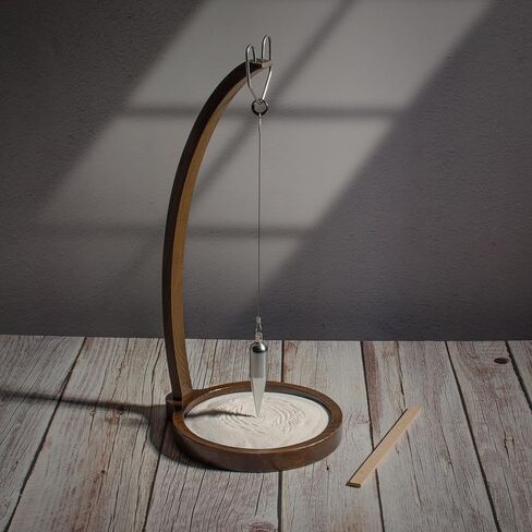 Wooden Sand Pendulum for Desk - Creative Swinging Sand Tracing Pendulum, Magical Kinetic Desk Decor for Zen Office and Home, Relaxing Accessories for Tensegrity and Ornament Gifts (Brown) in Kuwait