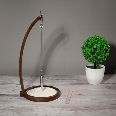 Wooden Sand Pendulum for Desk - Creative Swinging Sand Tracing Pendulum, Magical Kinetic Desk Decor for Zen Office and Home, Relaxing Accessories for Tensegrity and Ornament Gifts (Brown) in Kuwait