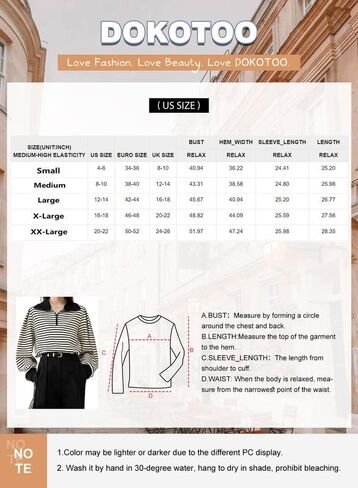 Dokotoo Women's Casual Sweatshirts Half Zip 2024 Fashion Long Sleeve Striped Sweatshirt Pullover Shirts Tops in Saudi Arabia
