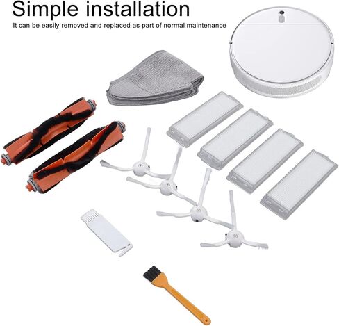 قطعة غيار مكنسة كهربائية، متوافقة مع Xiaomi Mi Robot Vacuum Mop 2 Lite، 2 Pro MJSTL MJST1S، 2 فرش رئيسية 4 مرشحات 1 فرشاة 1 فرشاة مقسمة 4 فرش جانبية 4 قطع قماش (16 حزمة) in Saudi Arabia