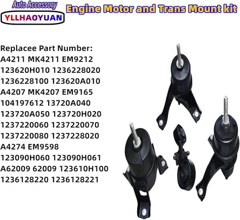 محرك المحرك وحامل ترانس 4 قطع متوافق مع 2009-2013 كورولا 1.8L/2009-2013 ماتريكس 1.8L/2009-2010 بونتياك فيبي 1.8L بديل لـ A62023 A62015 A62039 A62027 in Saudi Arabia