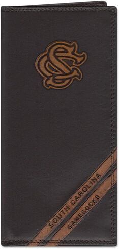 NCAA South Carolina Gamecocks Zep-Pro Pull-Up Leather Long Secretary Embossed Wallet, Brown in Saudi Arabia