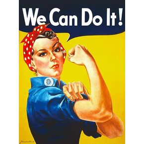 Vintage Art Rosie The Riveter Sticker (We Can Do It Strong Female Decals American Women Vinyl for Cars, Trucks, Laptops (3 x 4 inch)