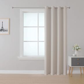 Fire Retardant Curtain Flame Resistant Blackout Curtains Room Darkening for School Classroom Dorm Nursing Home Light Beige 52 x 84 1 Panel