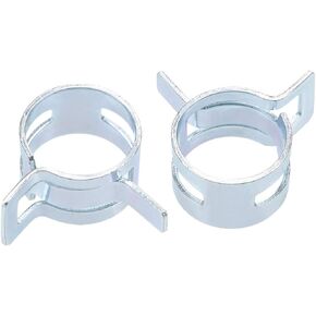 uxcell Spring Band Type Clamp 17mm Inner Dia Fit 17.5-18.2mm OD Hose Fuel Line Silicone Tube Clips Clamp Silver Manganese Steel 10Pcs