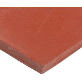 Silicone Sheet, 60A Durometer, Smooth Finish, No Backing, Orange, 0.125" Thickness, 12" Width, 12" Length