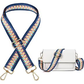 Purse Shoulder Straps Replacement, Crossbody Bag Straps Adjustable, Wide Guitar Style Straps Stripe Colors for Handbags Shoulder Bags Sports Bags (US stripe1)