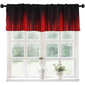 Coxila Red and Black Window Curtains for Bedroom 52 x 18 Inch Rod Pocket Ombre Burgundy Gothic Goth Simple Gradient Design Small Short Home Living Room Treatment Set of 1 Curtain Panel Drapes