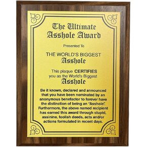 LEMONSODA aahs!! Engraving Worlds Greatest Plaques (Biggest Asshole, Gold)