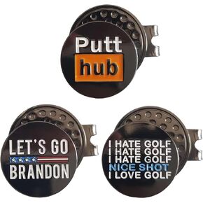 3PCS Golf Ball Marker with Hat Clips Value Sets for Men Women Golfer, Removable Attaches Easily to Golf Cap Premium Gifts. Funny Golf Ball Markers with Black Color Golf Hat Clips