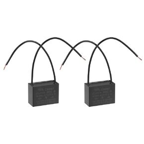 uxcell Ceiling Fan Capacitor CBB61 4.5uF 250V AC 2 Wires Metallized Polypropylene Film Capacitor 38x29x18mm for Electric Fan Pump Motor Generator 2Pcs