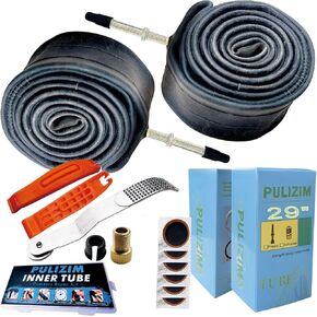 29 Inch Bike Tire Tube Presta 29X1.75-29X2.5 Inner tueb 29 Mountain Bike Tubes 47-622 to 62-622 MTB -F/V 48mm, Large, Black