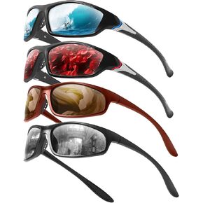 RTBOFY 4PCS Polarized Sports Sunglasses for Men Women Fishing Cycling Baseball Running and Driving Sun Glasses