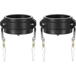 PATIKIL Poly Cam Lock Fittings, 2 Pcs 3" Part DC Dust Cap Cam Groove Hose Fittings Polypropylene Cam Lock Fittings, Black