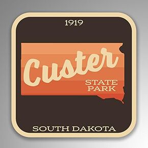 Custer State Park Decal Sticker | 4-Inches by 4-Inches | 5-Pack Premium Quality Vinyl Sticker | UV Protective Laminate | SP117