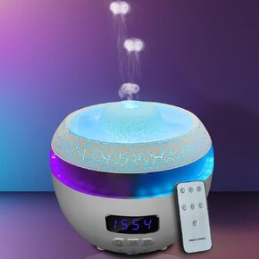 Diffusers for Home with Alarm Clock,300ml Aromatherapy Diffusers for Essential Oils with Rhythm Recognition,Cool Mist Humidifiers with R/C,RGB Color Changing&2 Mist Modes for Esports W