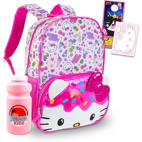 Hello Kitty Backpack Set - Bundle with 17" Hello Kitty Backpack, Hello Kitty Decal, Water Bottle, More | Sanrio School Bag for Kids in Saudi Arabia