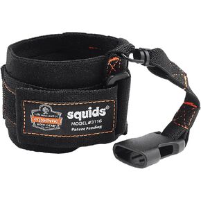 Ergodyne Squids 3114 Pull-On Wrist Tool Lanyard with Stainless Steel Carabiner Connection, 3 Pounds,Black