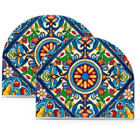 Colorful Mexican Style Napkin Holder, 1 Pack Acrylic Napkin Dispenser, Modern Decorative Accessory for Table, Kitchen, Countertop