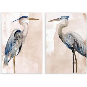 Stupell Industries Beautiful Heron Birds Standing Watercolor Painting, Design by Stellar Design Studio