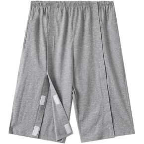 Unisex Front Velcro Bedridden Patient Clothing,Patient Pants,Tear Away Pants,Soft Cotton Material,Hospital Pants for Home Care/Post Surgery/Dialysis/Elderly/Fracture/Disability/Rehab