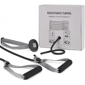 Resistance Tubes for Working Out, Exercise Bands with Handles and Door Anchor for Physical Therapy Women and Men, Rubber Tubing for Lower Pilates, at-Home Workout, 25 Foot