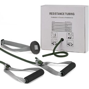 Resistance Tubes for Working Out, Exercise Bands with Handles and Door Anchor for Physical Therapy Women and Men, Rubber Tubing for Lower Pilates, at-Home Workout, 25 Foot