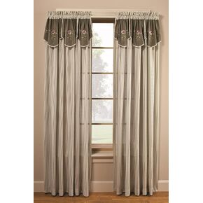 SKL Home Birchfield Curtain Panel with Attached Valance,58x63, Ivy