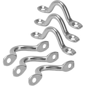 10Pcs Marine Eye Straps, 316 Stainless Steel Eyelets Boat Top Pad Eyes Deck Loops Kayak Tie down Eyelet Boat Deck Hardware for 1/16‑3/8in Rope