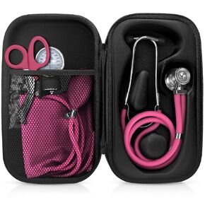 ASA TECHMED Medical Starter Kit - Stethoscope, Durable Blood Pressure Monitor, and EMT Shears and Protective Carrying Case Ideal for Healthcare Professionals, Burgundy