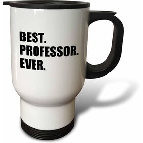 3dRose Best Professor Ever, Gift for Inspiring College University Lecturers, Travel Mug, 14-Ounce, Stainless Steel