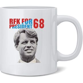 ملصق مسبك بوبي كينيدي للرئيس 1968 RFK قدح قهوة من السيراميك فنجان شاي متعة الجدة هدية 12 أوقية