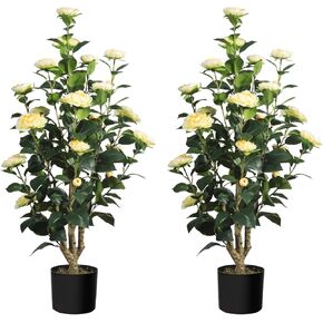4FT Faux Fiddle Leaf Fig Artificial Tree, Green Silk Leaves, Durable Cement Base