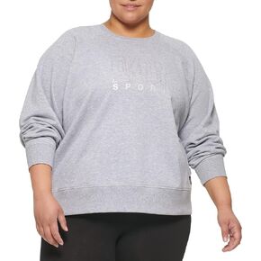 DKNY Women's Plus Size Center Logo Crewneck Pullover