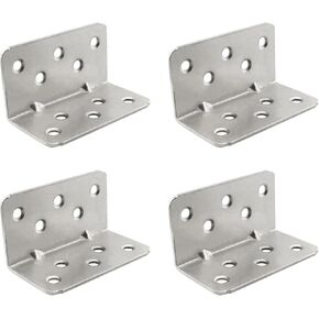 4PCS 90 Degree Corner Brackets Heavy Duty Corner Brace with Adjustable Slot Holes Reinforing Angle Brackets Carbon Steel Corner Brackets
