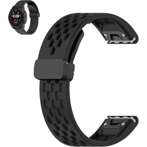 22mm Quick Fit Watch Band for Garmin Fenix 6/Fenix 6 Pro, Fenix 7, Fenix 5/Fenix 5 Plus, Forerunner 935/945, Instinct 2 Breathable Silicone Replacement Band for Man and Women
