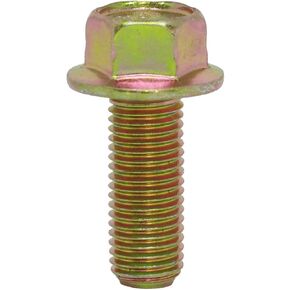 (10pcs) BelMetric M10X1.25X20mm JIS Hex Head Flange Bolt 14mm Wrench, Class 10.9 Plated Yellow Zinc for Automobile, Motorcycle, and Mechanical Applications BF10X1.25X20YLW